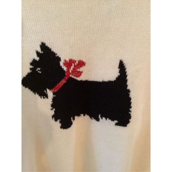 Charter Club Knit PullOver Sweater Sz 3X Scottie Dog Cream - Picture 3 of 8